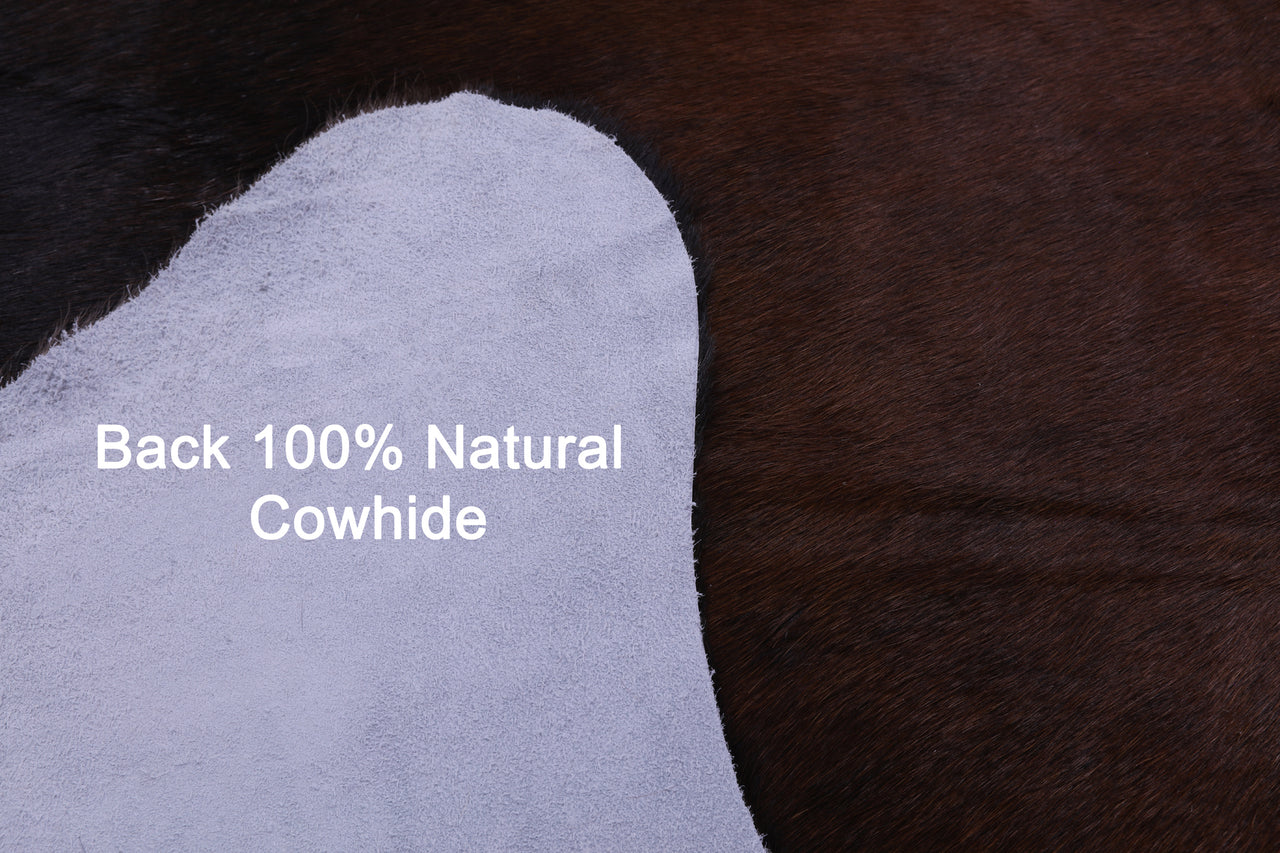 Dark Brown Natural Cowhide Rug - XX-Large 7' 7"H x 7' 1"W