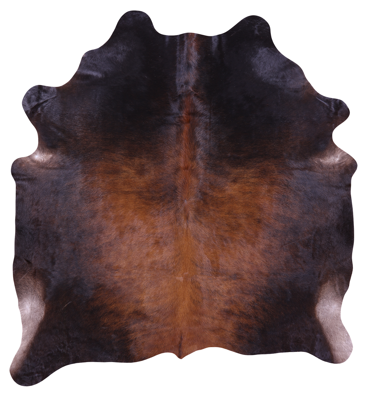 Dark Brown Natural Cowhide Rug - XX-Large 7' 7"H x 7' 1"W