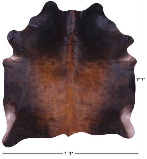 Dark Brown Natural Cowhide Rug - XX-Large 7' 7