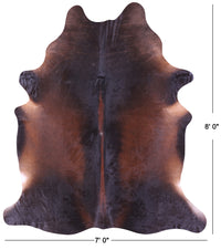 Thumbnail for Dark Brown Natural Cowhide Rug - XX-Large 8' 0