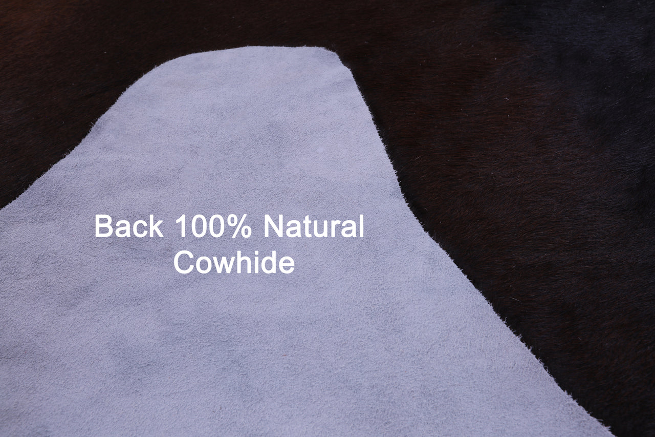Dark Brown Natural Cowhide Rug - XX-Large 8' 0"H x 7' 0"W