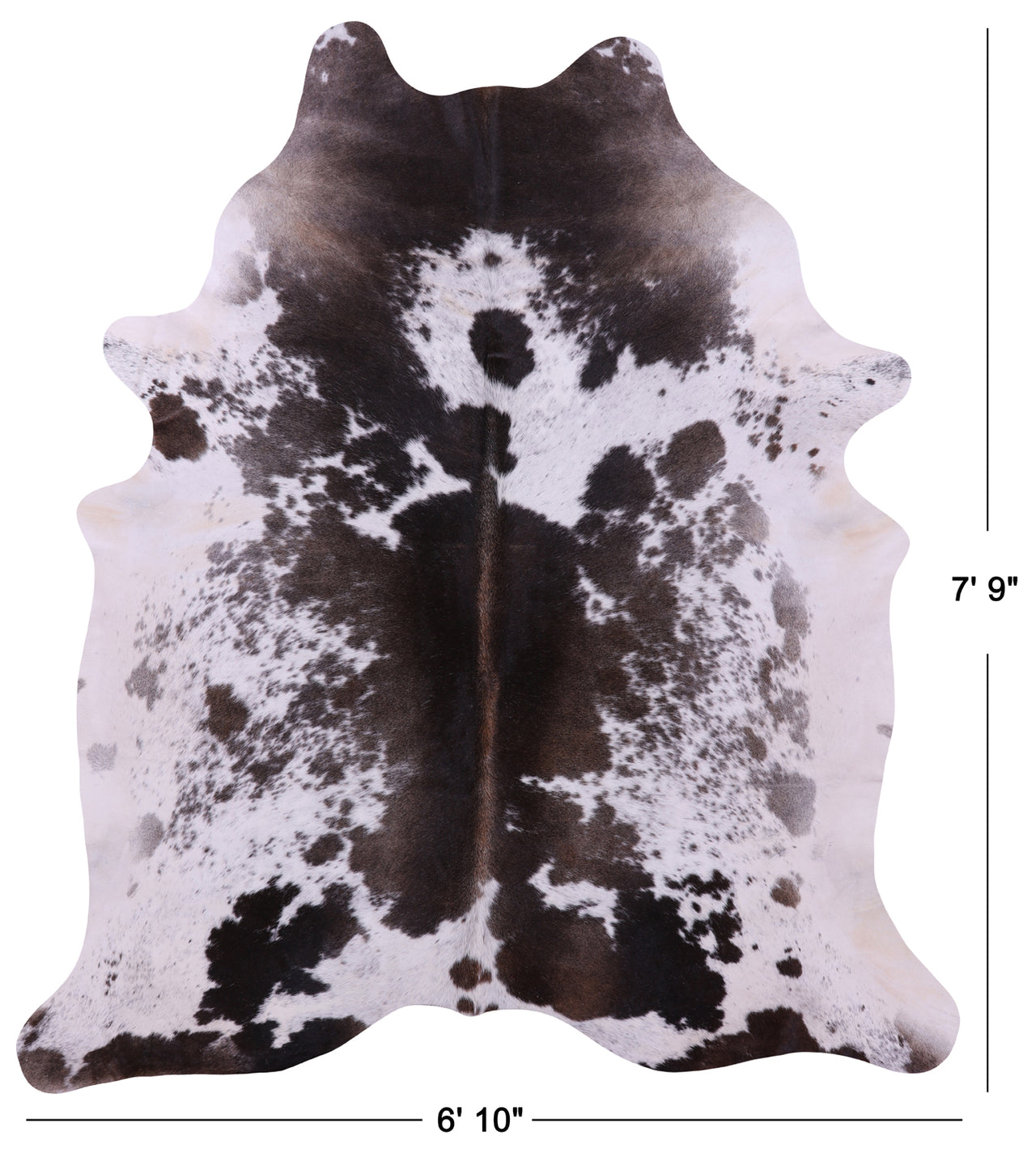 Brown Salt & Pepper Natural Cowhide Rug - XX-Large 7' 9"H x 6' 10"W