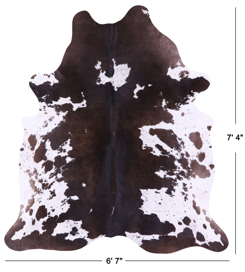 Brown Salt & Pepper Natural Cowhide Rug - XX-Large 7' 4