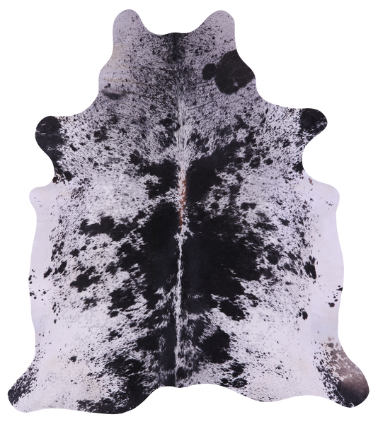 Black Salt & Pepper Natural Cowhide Rug - XX-Large 7' 8"H x 6' 9"W