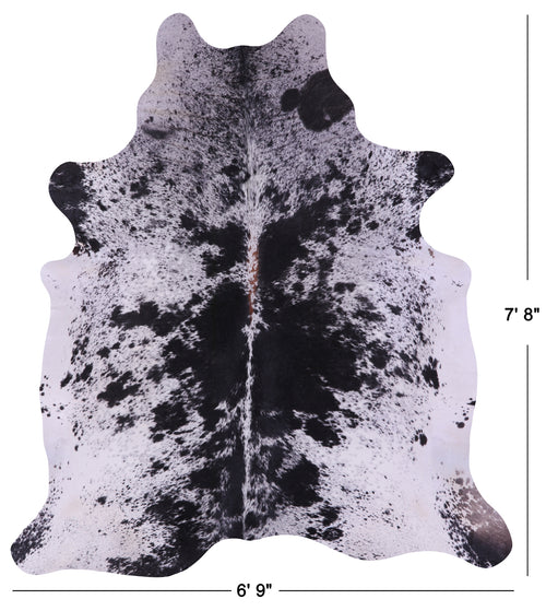 Black Salt & Pepper Natural Cowhide Rug - XX-Large 7' 8