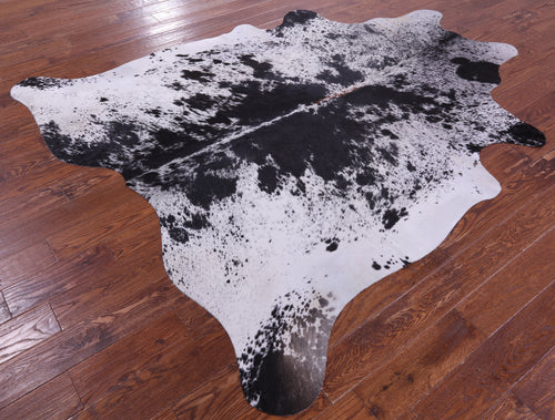 Black Salt & Pepper Natural Cowhide Rug - XX-Large 7' 8