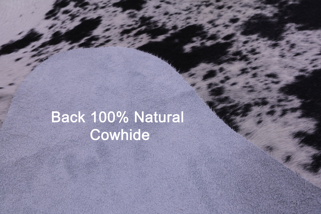 Black Salt & Pepper Natural Cowhide Rug - XX-Large 7' 8"H x 6' 9"W