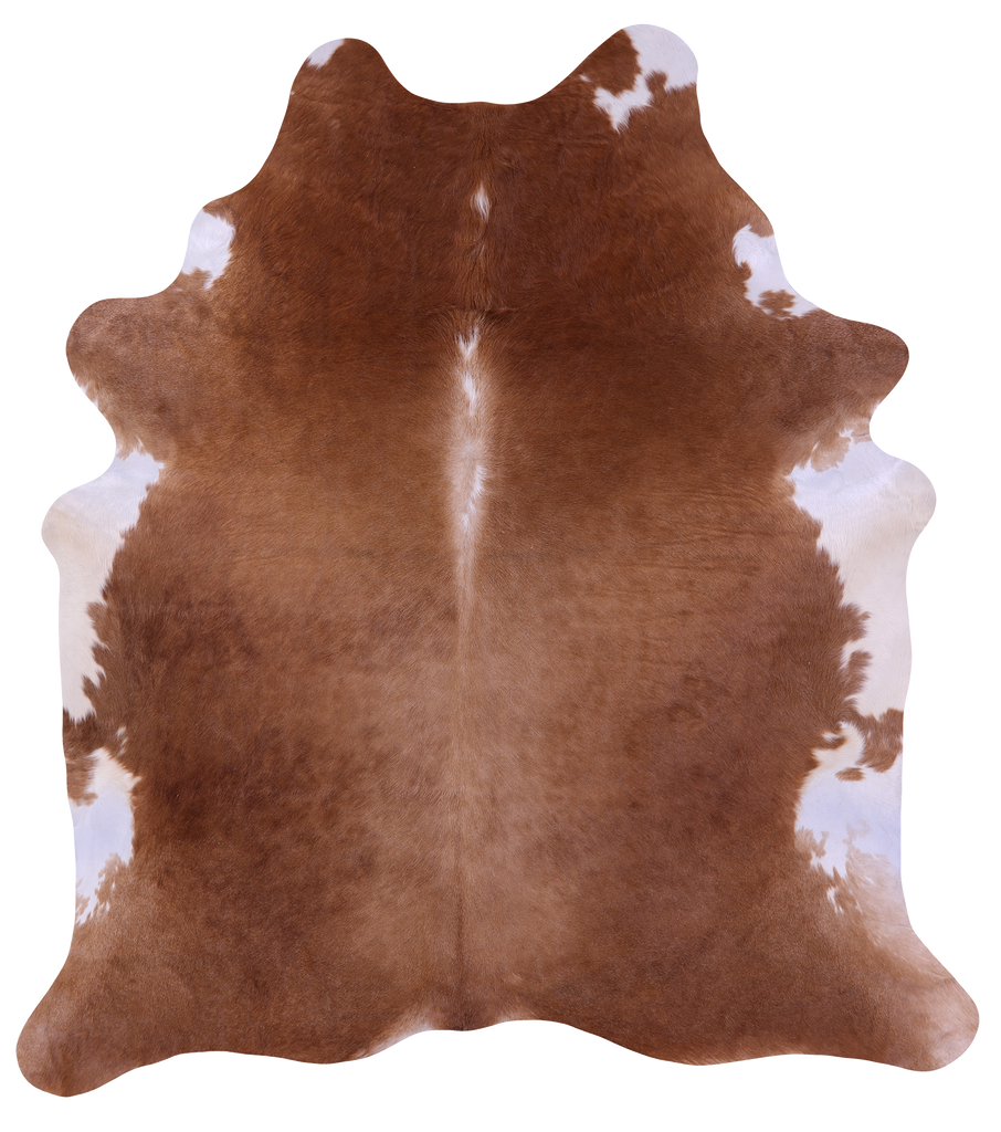 Brown & White Natural Cowhide Rug - XX-Large 8' 0"H x 7' 0"W