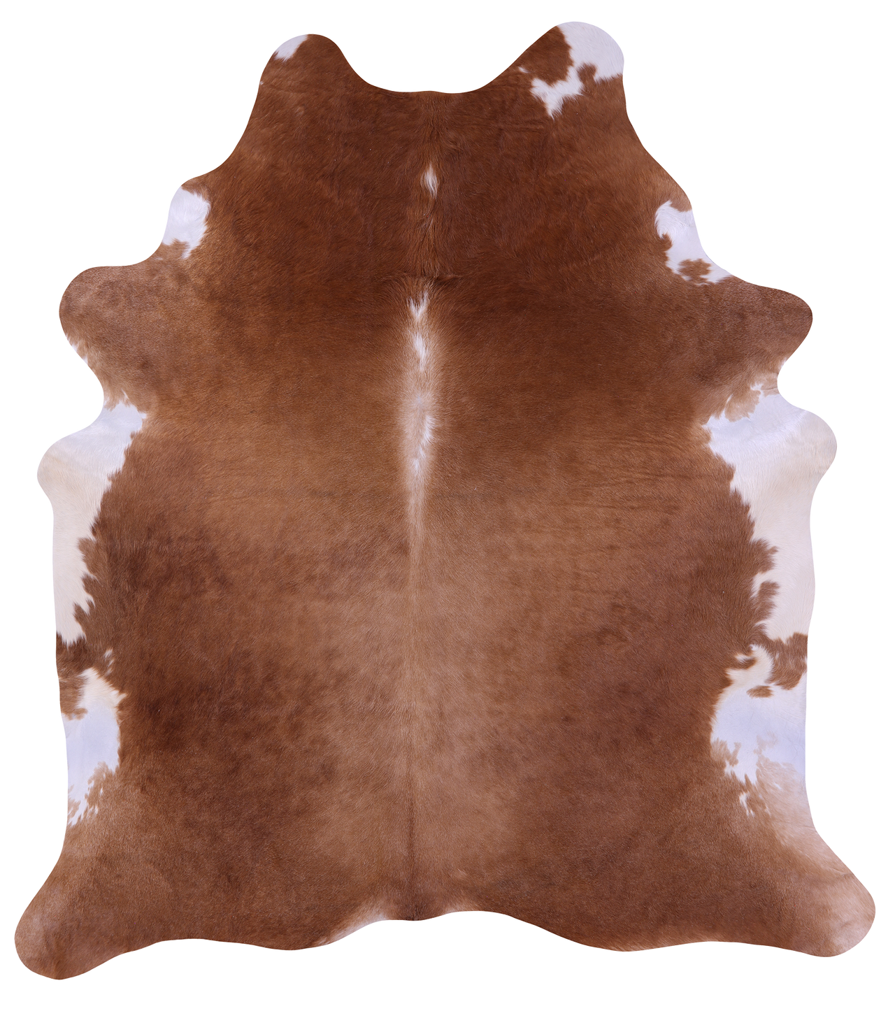 Brown & White Natural Cowhide Rug - XX-Large 8' 0"H x 7' 0"W