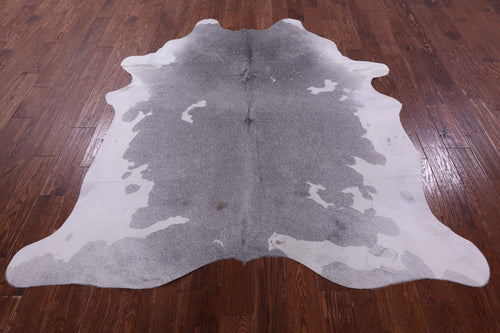 Grey & White Natural Cowhide Rug - X-Large 7' 1