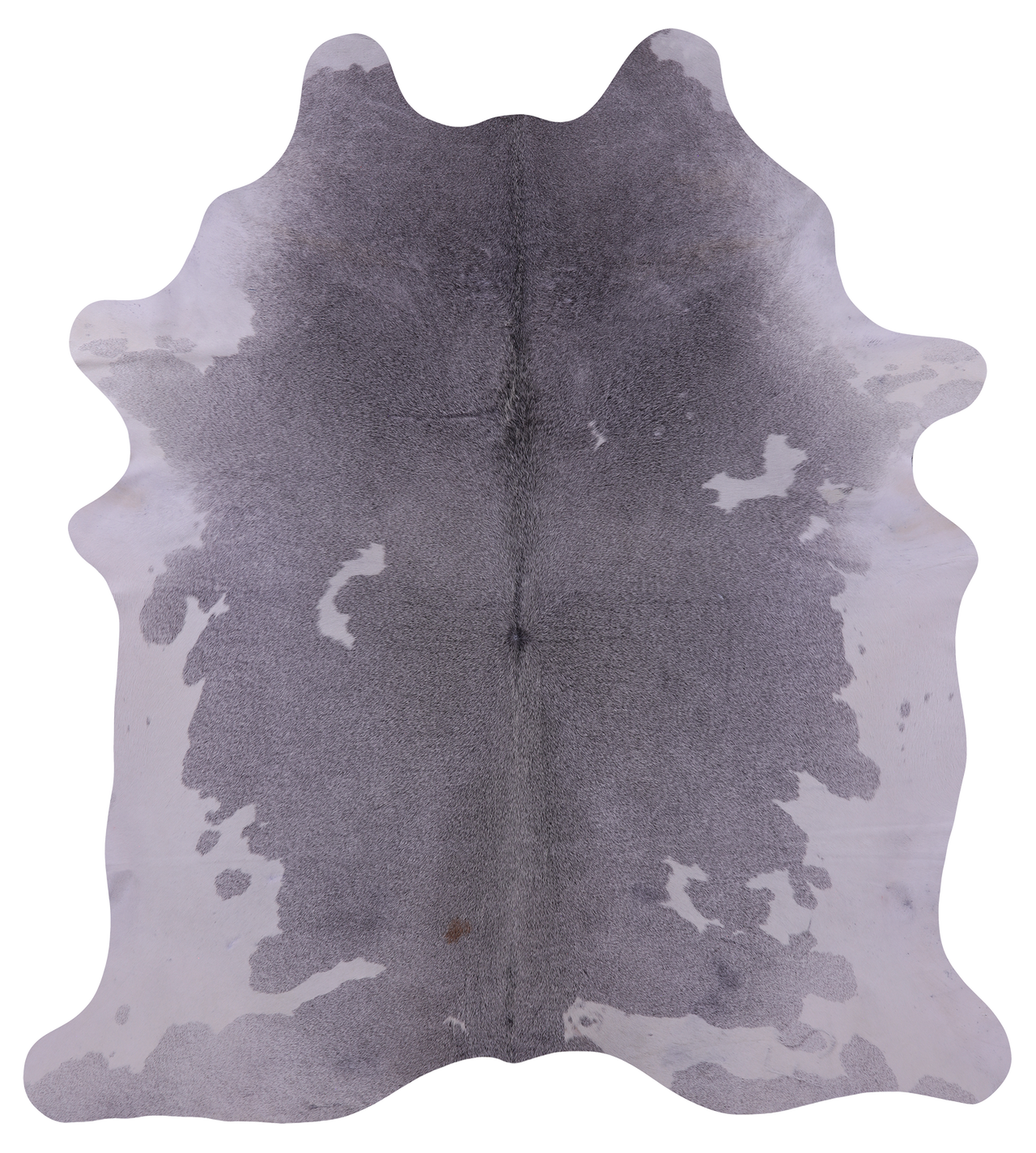 Grey & White Natural Cowhide Rug - X-Large 7' 1"H x 6' 5"W