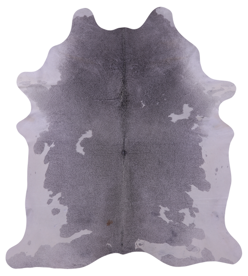 Grey & White Natural Cowhide Rug - X-Large 7' 1