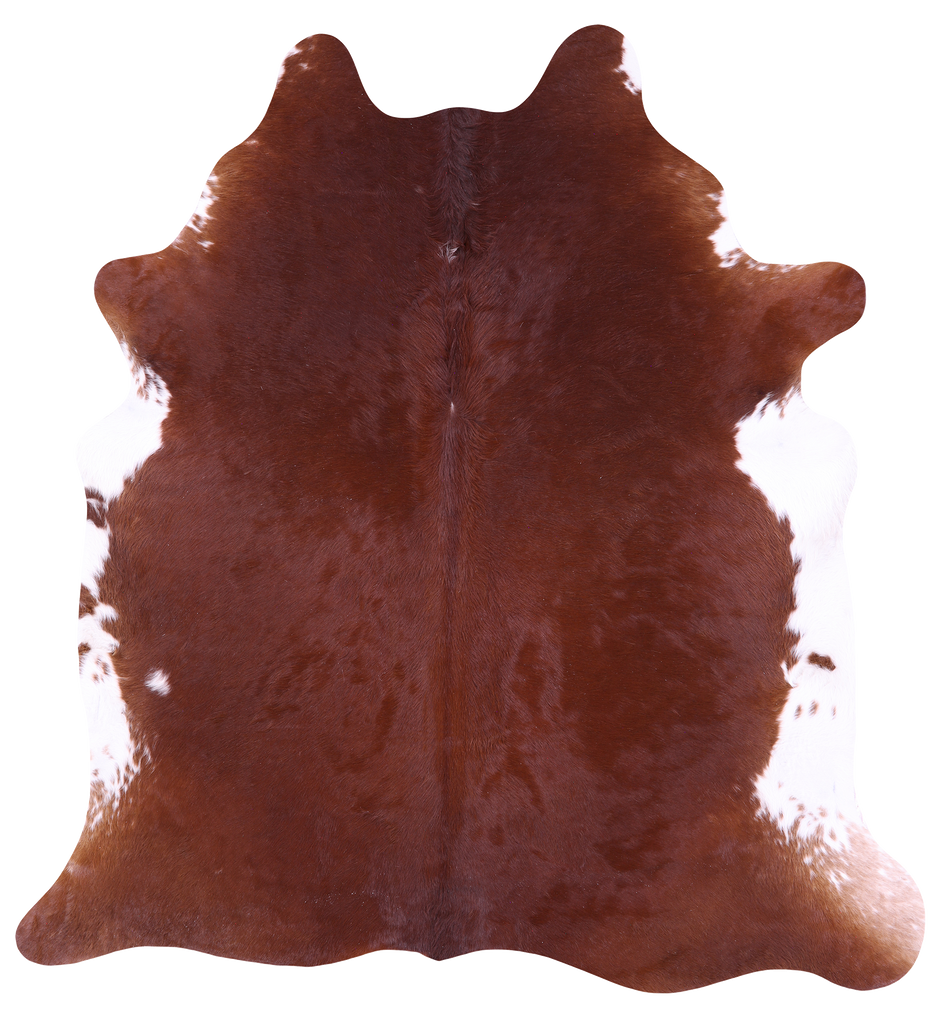 Brown & White Natural Cowhide Rug - XX-Large 7' 5"H x 6' 9"W