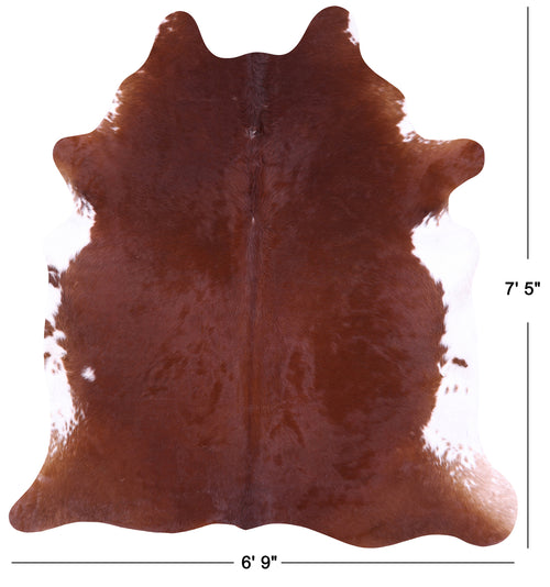 Brown & White Natural Cowhide Rug - XX-Large 7' 5