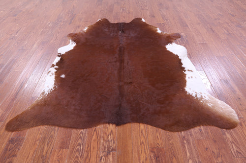 Brown & White Natural Cowhide Rug - XX-Large 7' 5