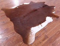 Thumbnail for Brown & White Natural Cowhide Rug - XX-Large 7' 5