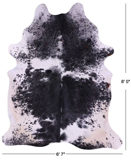 Black Salt & Pepper Natural Cowhide Rug - XX-Large 8' 0