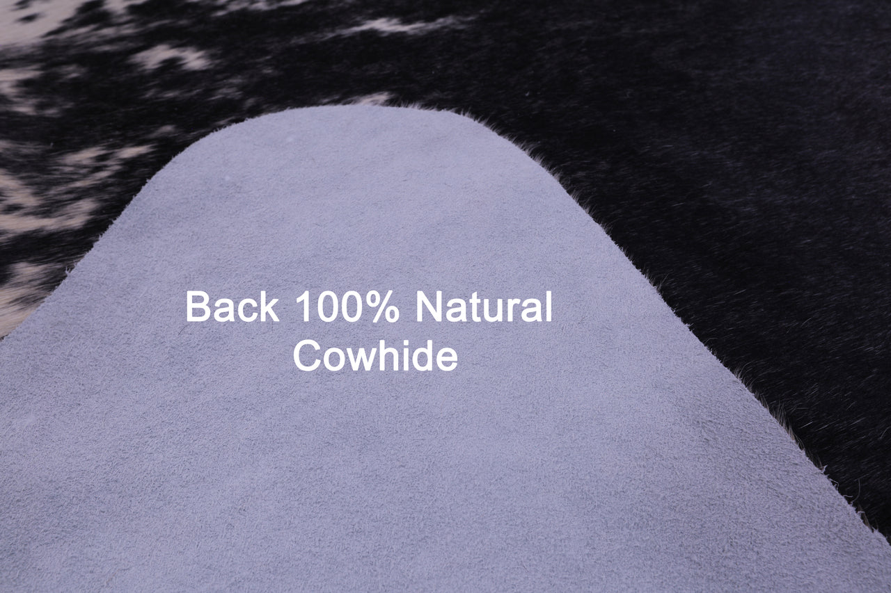 Black Salt & Pepper Natural Cowhide Rug - XX-Large 8' 0"H x 6' 7"W