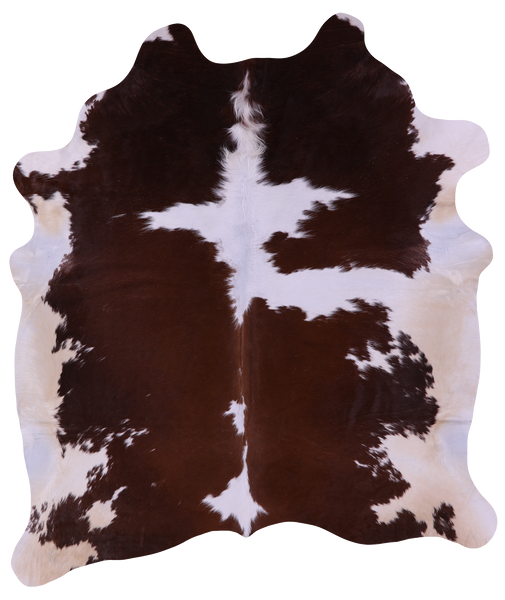 Brown & White Natural Cowhide Rug - XX-Large 8' 0"H x 6' 8"W