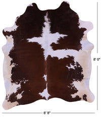 Thumbnail for Brown & White Natural Cowhide Rug - XX-Large 8' 0