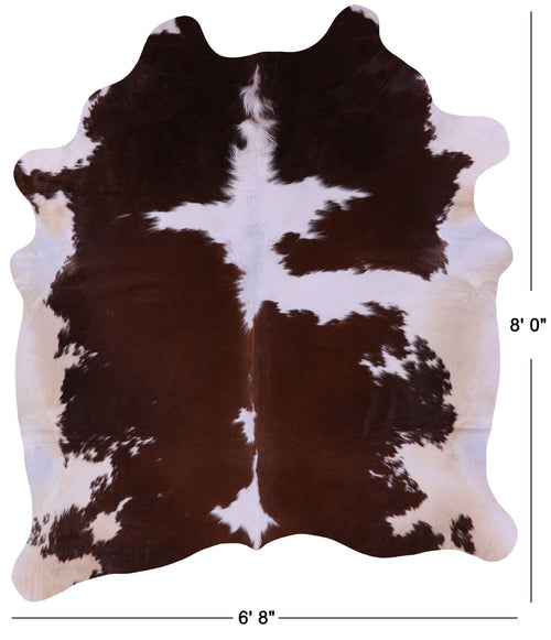 Brown & White Natural Cowhide Rug - XX-Large 8' 0