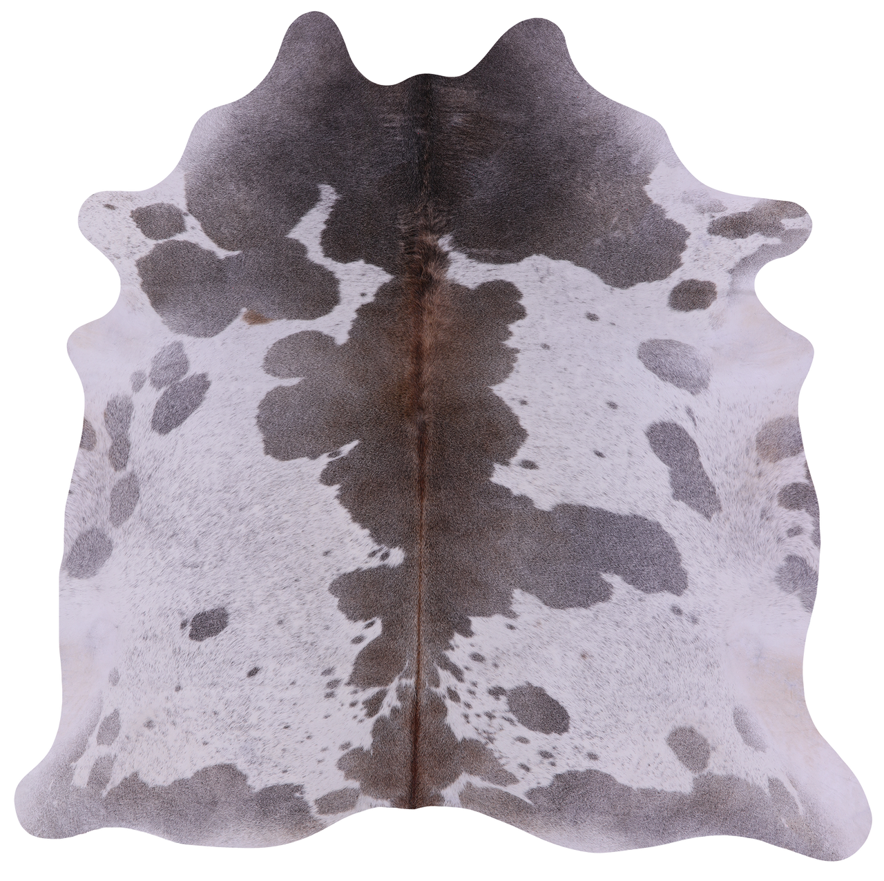 Grey & White Natural Cowhide Rug - X-Large 6' 10"H x 6' 10"W