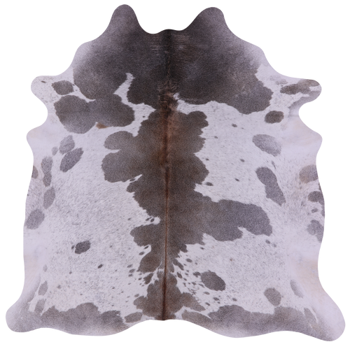 Grey & White Natural Cowhide Rug - X-Large 6' 10