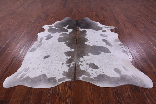 Grey & White Natural Cowhide Rug - X-Large 6' 10