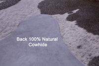 Thumbnail for Grey & White Natural Cowhide Rug - X-Large 6' 10