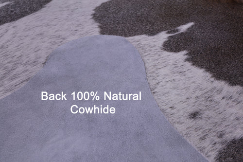 Grey & White Natural Cowhide Rug - X-Large 6' 10