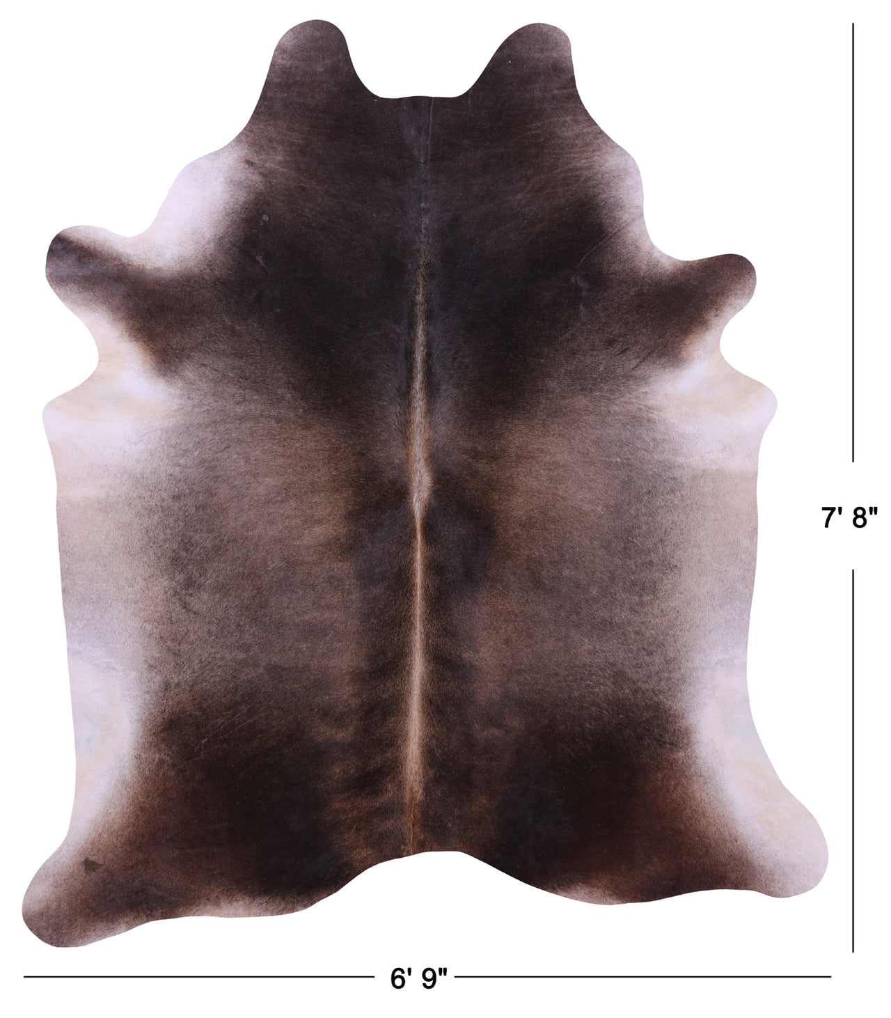 Dark Brown Natural Cowhide Rug - XX-Large 7' 8"H x 6' 9"W