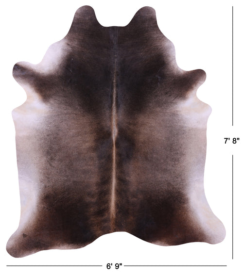 Dark Brown Natural Cowhide Rug - XX-Large 7' 8
