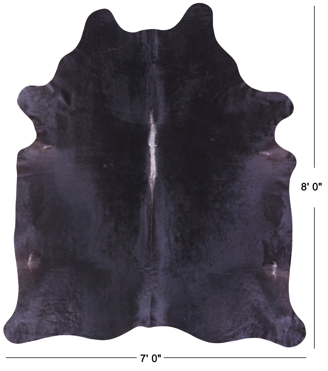 Black Natural Cowhide Rug - XX-Large 8' 0"H x 7' 0"W