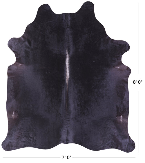 Black Natural Cowhide Rug - XX-Large 8' 0