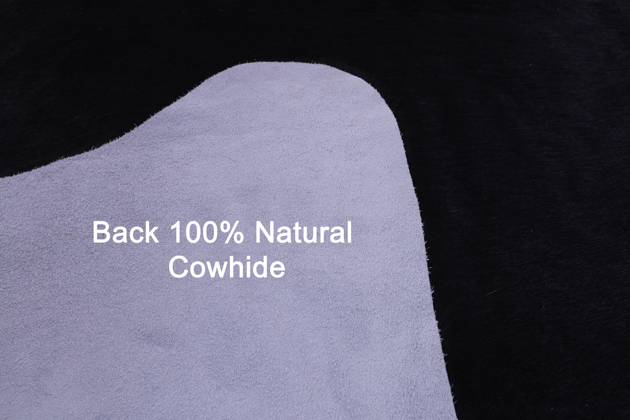 Black Natural Cowhide Rug - XX-Large 8' 0"H x 7' 0"W