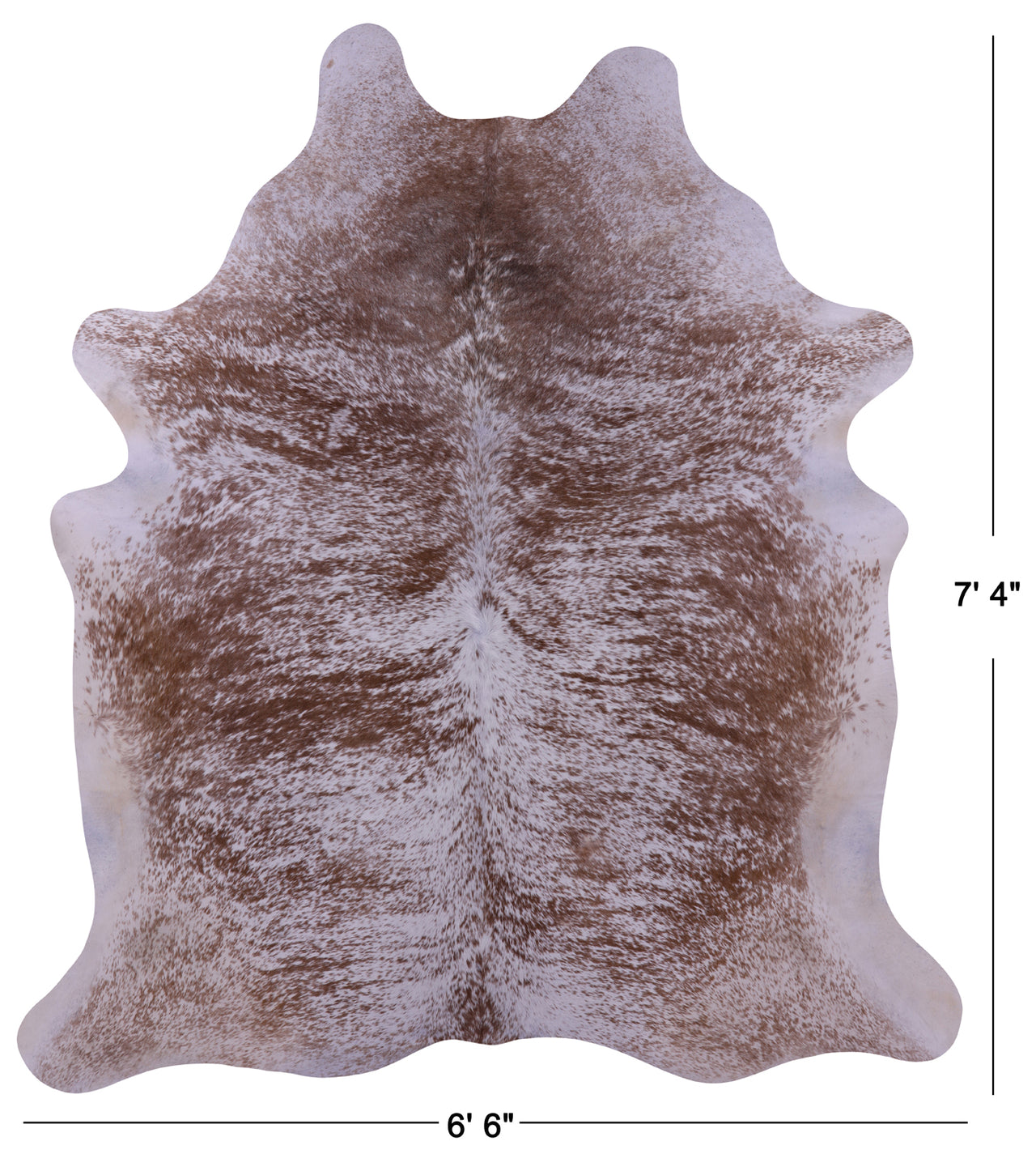 Brown Salt & Pepper Natural Cowhide Rug - XX-Large 7' 4"H x 6' 6"W