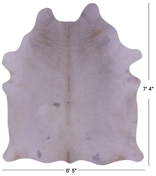 White Natural Cowhide Rug - XX-Large 7' 4