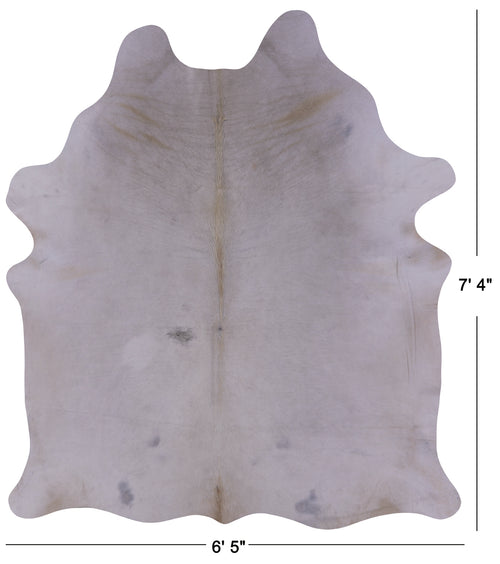White Natural Cowhide Rug - XX-Large 7' 4