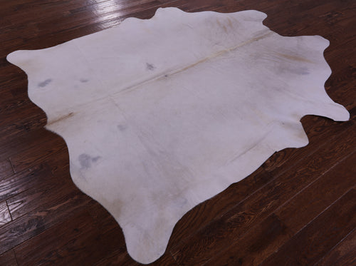 White Natural Cowhide Rug - XX-Large 7' 4