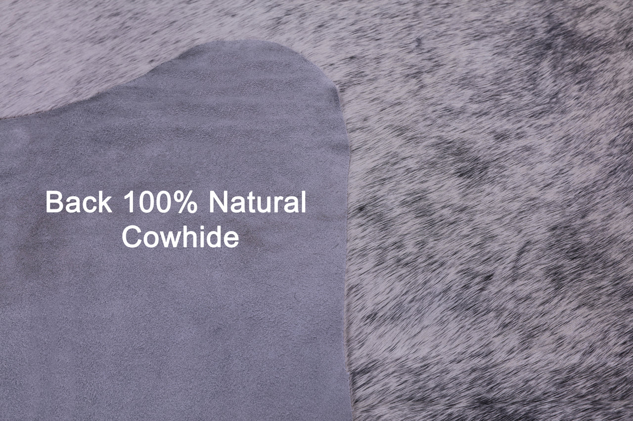 Black Salt & Pepper Natural Cowhide Rug - XX-Large 7' 8"H x 7' 0"W