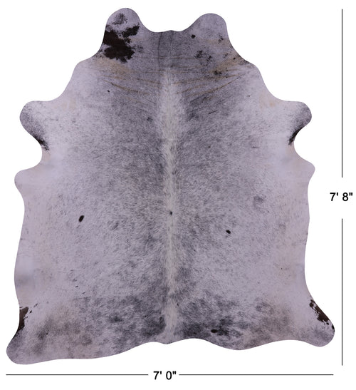 Black Salt & Pepper Natural Cowhide Rug - XX-Large 7' 8