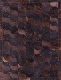 Thumbnail for Brown Dyed Patchwork Natural Cowhide Rug - 6' 0