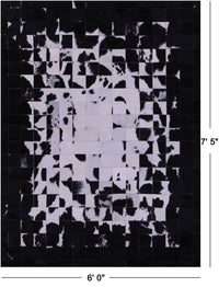 Thumbnail for Black & White Patchwork Natural Cowhide Rug - 6' 0