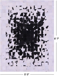 Thumbnail for Black & White Patchwork Natural Cowhide Rug - 5' 0