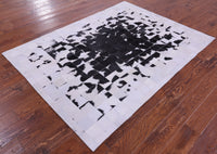Thumbnail for Black & White Patchwork Natural Cowhide Rug - 5' 0