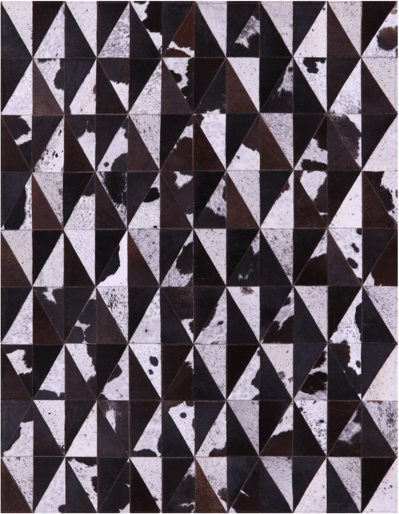 Brown Salt & Pepper Patchwork Natural Cowhide Rug - 5' 0" x 6' 5"