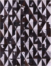 Thumbnail for Brown Salt & Pepper Patchwork Natural Cowhide Rug - 5' 0