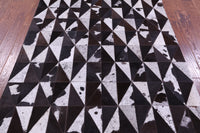 Thumbnail for Brown Salt & Pepper Patchwork Natural Cowhide Rug - 5' 0