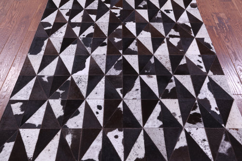 Brown Salt & Pepper Patchwork Natural Cowhide Rug - 5' 0