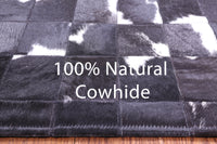 Thumbnail for Black & White Patchwork Natural Cowhide Rug - 5' 0